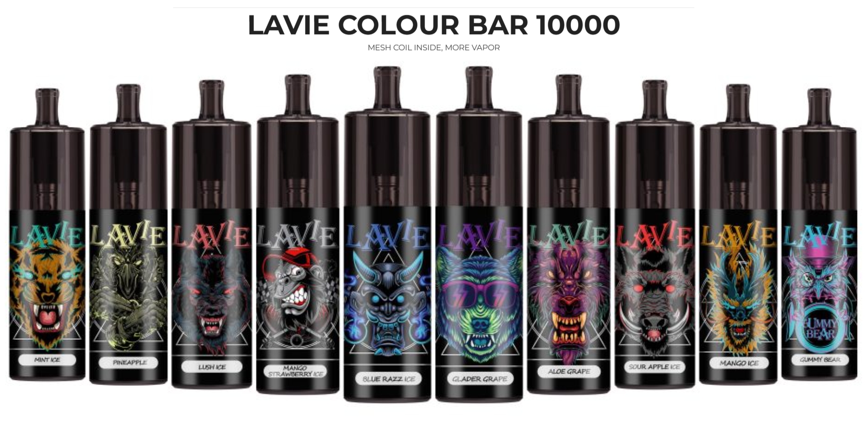 LAVIE COLOUR BAR 10000 Puffs Vape - алое грожђе: Savr&scaron;en spoj stila i ukusa